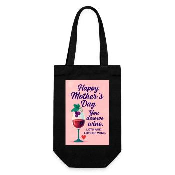Happy Mother's Day Funny Joke - Gift Bag for Bottles - black - Front