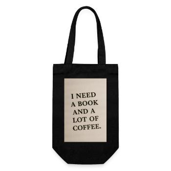 J’ai besoin d’un livre et d’un café - Sac à bouteille - noir - Devant