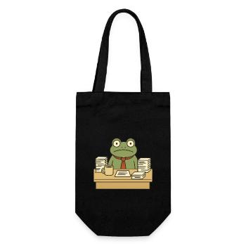 Business-Frosch - Geschenkbeutel für Flaschen - Schwarz - Vorne