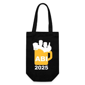 Bier Liga Logo ABI 2025 Maßkrug 4 - Geschenkbeutel für Flaschen - Schwarz - Vorne