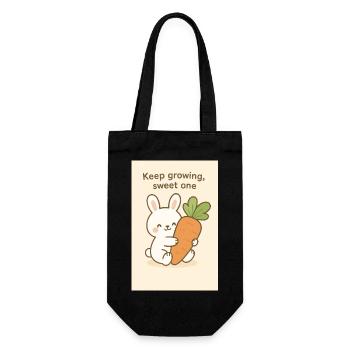 Kawaii Bunny Hugging Giant Carrot - Gift Bag for Bottles - black - Front
