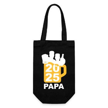 Bier Liga Logo Maßkrug Vatertag 2025 Papa 2 - Geschenkbeutel für Flaschen - Schwarz - Vorne