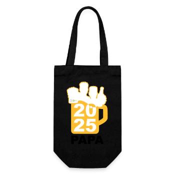 Bier Liga Logo Maßkrug Vatertag 2025 Papa 1 - Geschenkbeutel für Flaschen - Schwarz - Vorne