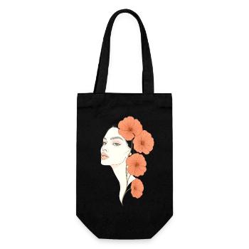 Blooming Beauty - Geschenkbeutel für Flaschen - Schwarz - Vorne