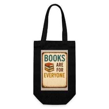 Sign - Bücher sind für alle da - Geschenkbeutel für Flaschen - Schwarz - Vorne