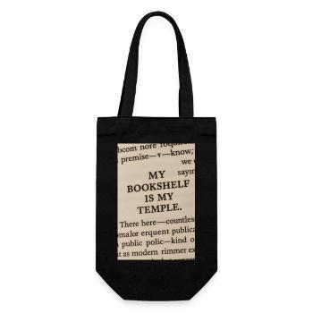 My bookshelf is my temple - Gift Bag for Bottles - black - Front