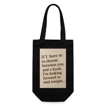 Choosing between you and a book - Gift Bag for Bottles - black - Front