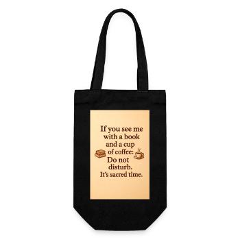 Wenn du mich mit einem Buch und einer Tasse Kaffee siehst. - Geschenkbeutel für Flaschen - Schwarz - Vorne