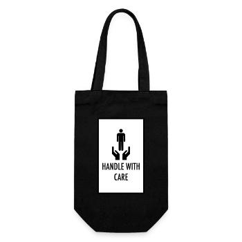 Handle With Care - Gift Bag for Bottles - black - Front