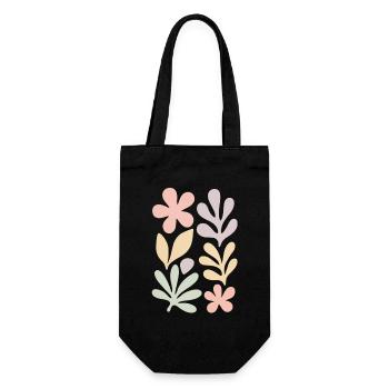 Floral harmony – soft pastel shades - Gift Bag for Bottles - black - Front