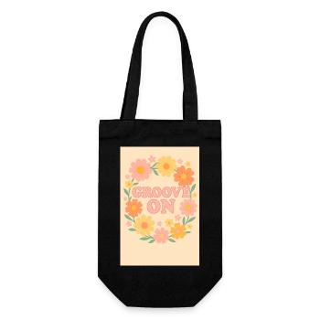 Groovy flowers - Sac à bouteille - noir - Devant