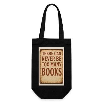 Il n’y a jamais trop de livres - Sac à bouteille - noir - Devant