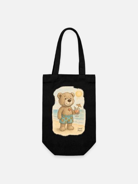 Lord Petzi am Strand - Geschenkbeutel für Flaschen - Schwarz