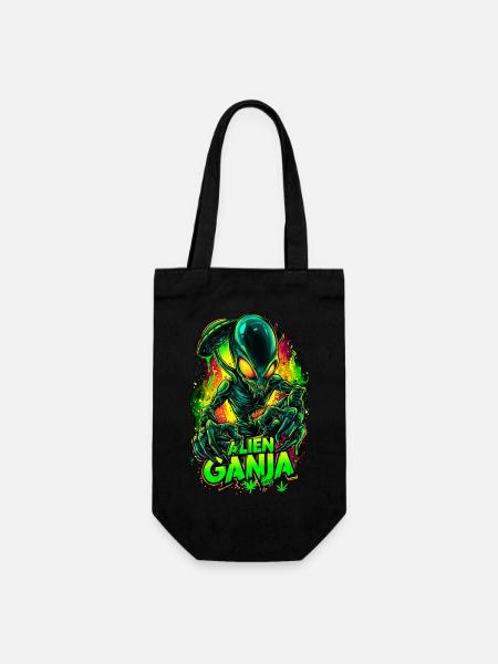 Alien Ganja - Geschenkbeutel für Flaschen - Schwarz