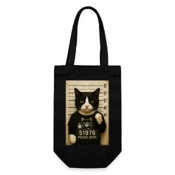 Jailcat - Geschenkbeutel für Flaschen - Schwarz - Vorne