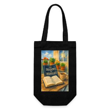 Books, flowers and coffee - Gift Bag for Bottles - black - Front