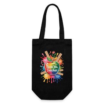 Thank you teacher: Heartfelt appreciation - Gift Bag for Bottles - black - Front