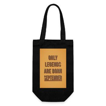 Only legends are born September - Geschenkbeutel für Flaschen - Schwarz - Vorne