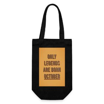 Only legends are born October - Geschenkbeutel für Flaschen - Schwarz - Vorne