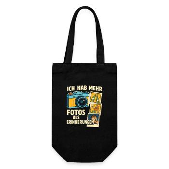 Ich hab mehr Fotos als Erinnerungen - Geschenkbeutel für Flaschen - Schwarz - Vorne
