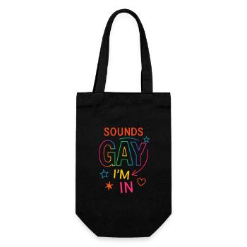 Sounds gay, I’m in - Geschenkbeutel für Flaschen - Schwarz - Vorne