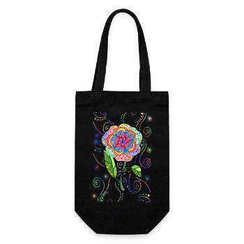 Flower - Gift Bag for Bottles - black - Front