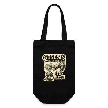 Genes. - Wo alles begann - Geschenkbeutel für Flaschen - Schwarz - Vorne