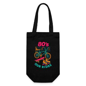 The 80’s – Our Rides in Neon Vibes - Geschenkbeutel für Flaschen - Schwarz - Vorne