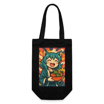 Happy Anime Chef avec des légumes - Sac à bouteille - noir - Devant