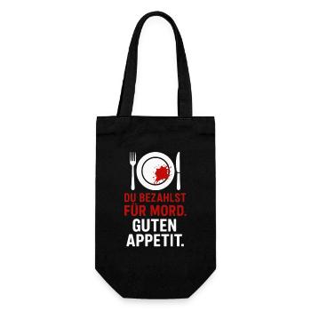 Murder on the plate - Gift Bag for Bottles - black - Front