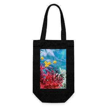 Lebendige Korallenriff Unterwasserwelt - Geschenkbeutel für Flaschen - Schwarz - Vorne