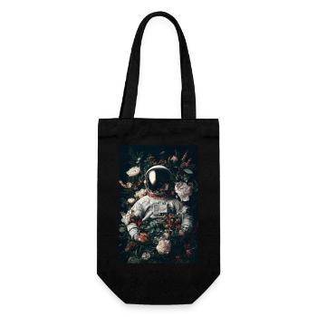 Astronaute en fleurs - Sac à bouteille - noir - Devant