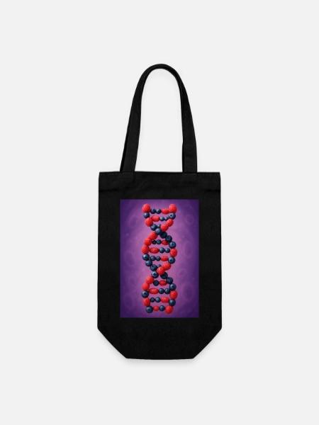 Beeren-DNA-Twist - Geschenkbeutel für Flaschen - Schwarz