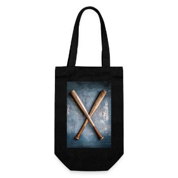 Classic Baseball Bats Crossed - Gift Bag for Bottles - black - Front