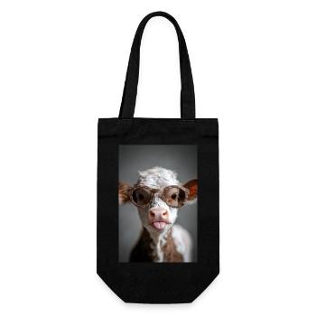 Veau frais avec attitude - Sac à bouteille - noir - Devant