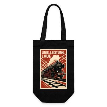 Eisenbahn Linie Lauf Leistung - Geschenkbeutel für Flaschen - Schwarz - Vorne