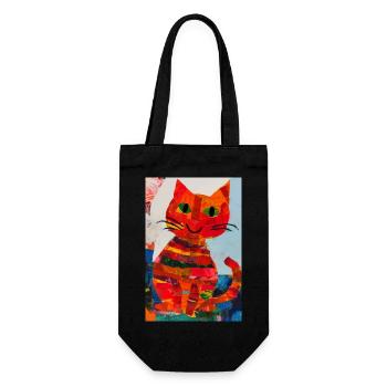 Katzen collage 0001 - Geschenkbeutel für Flaschen - Schwarz - Vorne