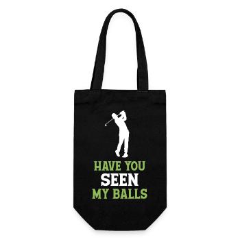 Golf - Hast du meine Bälle gesehen? - Geschenkbeutel für Flaschen - Schwarz - Vorne