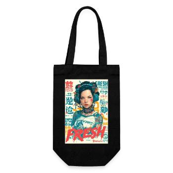 Urbane frische Vibes - Geschenkbeutel für Flaschen - Schwarz - Vorne