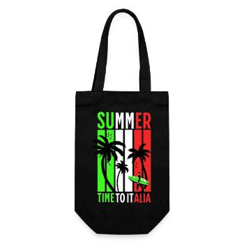 Sommer T-Shirt Unisex Surfer Strand Design Italien - Geschenkbeutel für Flaschen - Schwarz - Vorne