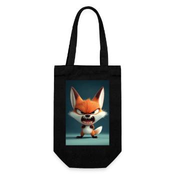 Wütender Cartoon-Fuchs-Wutanfall - Geschenkbeutel für Flaschen - Schwarz - Vorne