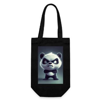 Grumpy Cartoon Panda Mood - Gift Bag for Bottles - black - Front