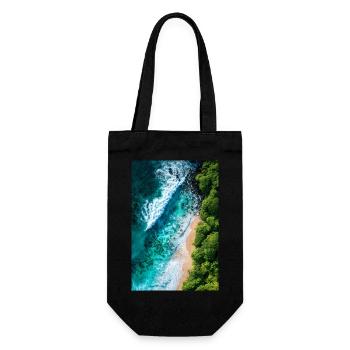 Tropische Küste von oben - Geschenkbeutel für Flaschen - Schwarz - Vorne