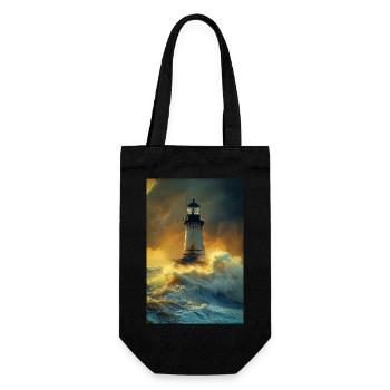 Phare dans la tempête - Sac à bouteille - noir - Devant