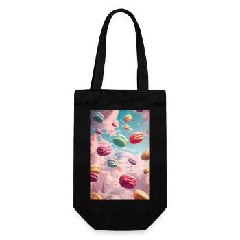 Pariser Macaron-Traumlandschaft - Geschenkbeutel für Flaschen - Schwarz - Vorne