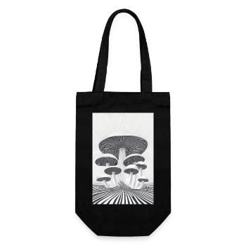 Optical Mushroom Forest - Gift Bag for Bottles - black - Front