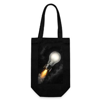 Raketengetriebene Bright Idea - Geschenkbeutel für Flaschen - Schwarz - Vorne