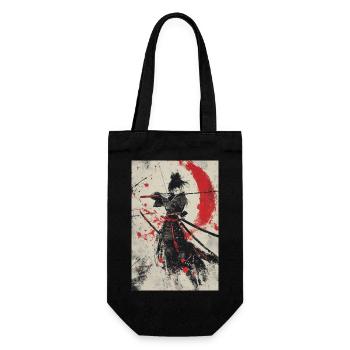 Samurai-Geist in Rot und Schwarz - Geschenkbeutel für Flaschen - Schwarz - Vorne