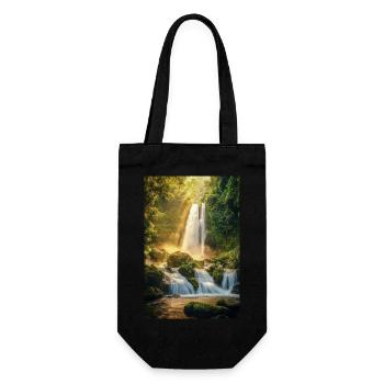Sunrise Over Hidden Waterfall - Gift Bag for Bottles - black - Front