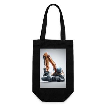 Leistungsstarke Baggermaschine - Geschenkbeutel für Flaschen - Schwarz - Vorne